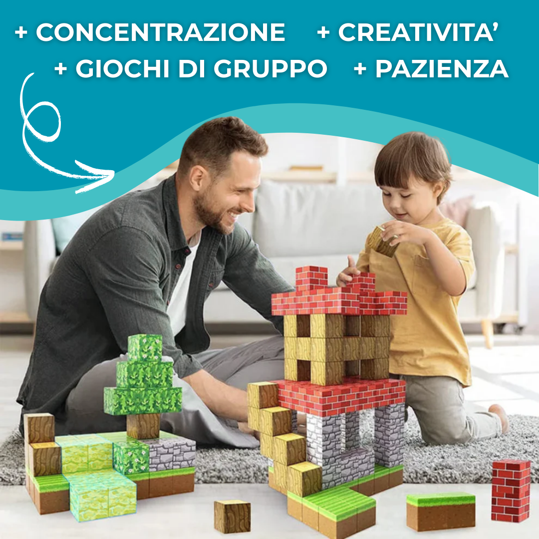 "Villaggio cubico" Blocchi Magnetici per l'Apprendimento.