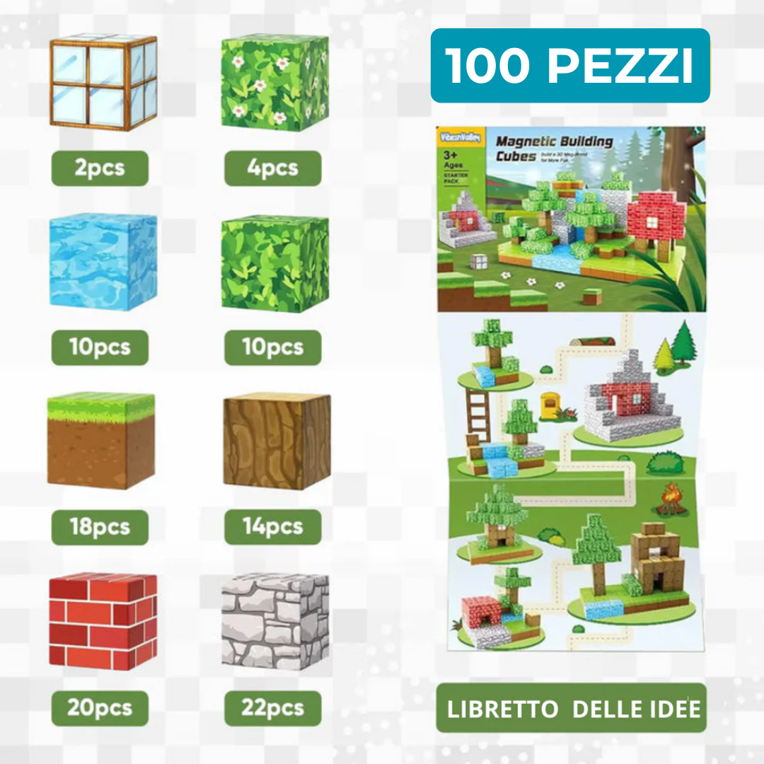 "Villaggio cubico" Blocchi Magnetici per l'Apprendimento.