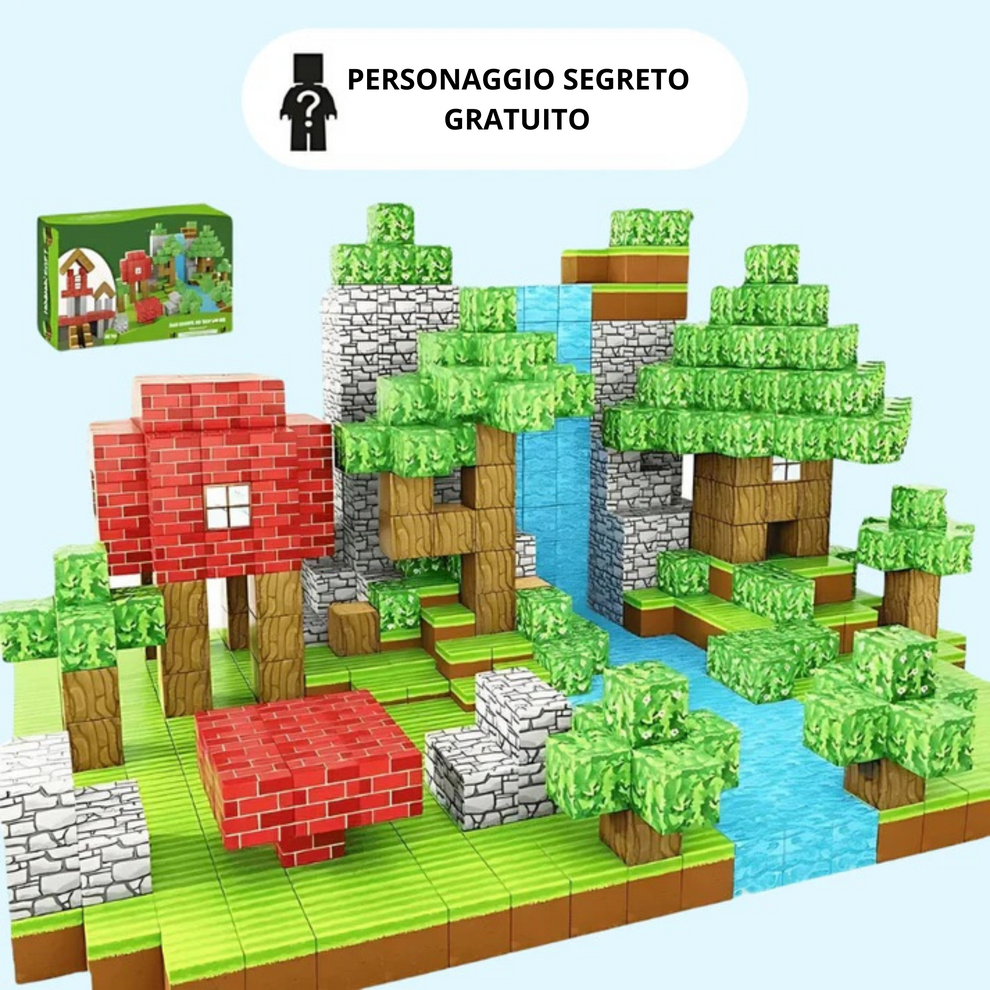 "Villaggio cubico" Blocchi Magnetici per l'Apprendimento.